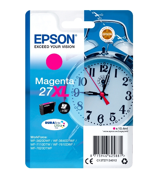 Картридж струйный Epson 27XL T2713 (C13T27134022/C13T27134020) пурпурный, 10.4 мл (1100 стр.), для WF7110/7610/7620
