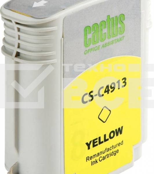 Картридж струйный Cactus CS-C4913 №82 жёлтый (72 мл) для HP Design Jet 500/800C