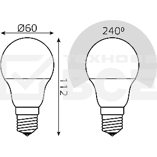 Лампа светодиодная Gauss 102502210-M 10Вт цок.:E27 груша 220B св.свеч.бел.нейт. A60 (упак.:10шт)