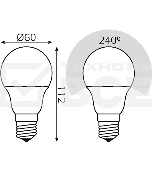 Лампа светодиодная Gauss 102502210-M 10Вт цок.:E27 груша 220B св.свеч.бел.нейт. A60 (упак.:10шт)