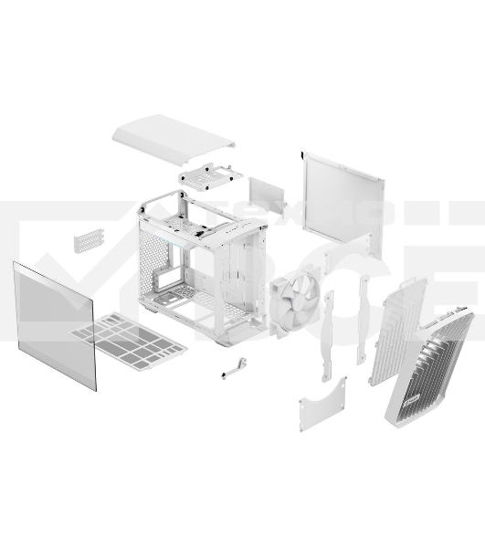 Компьютерный корпус без блока питания Fractal Design Torrent Nano RGb TG Clear Tint, Mini-Tower, 1x180мм RGb, 2xUSB-A 3.2 + 1xUSB 3.2 Type-C mITX, mDTX белый