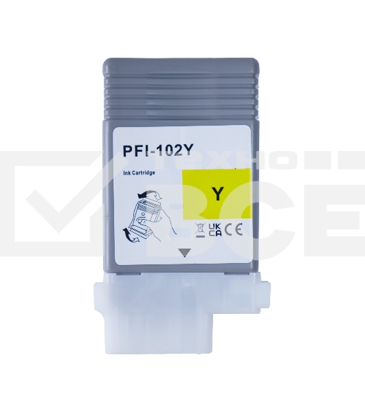 Картридж струйный Sakura 0898B001 (PFI-102Y) для Canon, желтый, 130 мл.