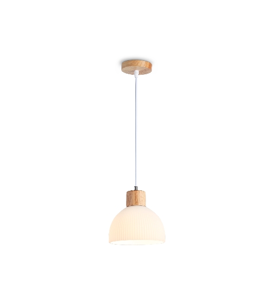 Светильник Ambrella light TR83133 LW/FR светлое дерево/белый матовый E27 max 40W D180*1040