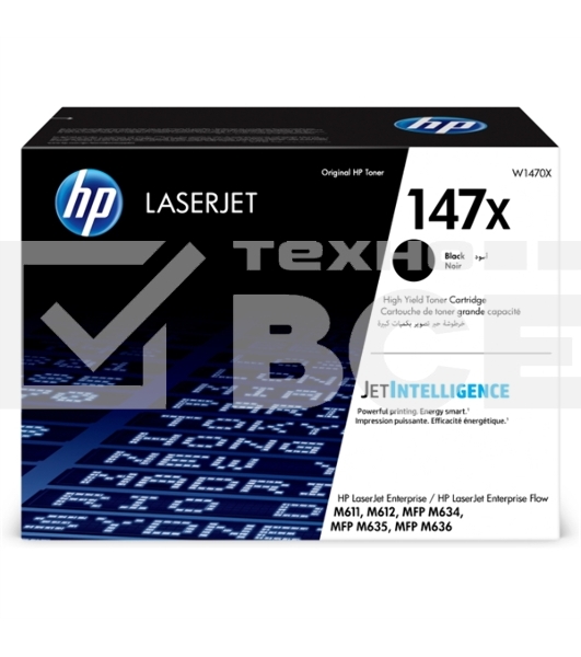 Картридж лазерный HP 147X W1470X черный (25200стр.) для HP LaserJet M610dn