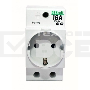 Розетка 16А 220В 2P+PEN на DIN-рейку PM-102 SchE 18012DEK
