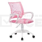 Кресло компьютерное Бюрократ CH-W695NLT TW-06A TW-13A розовый, сетка/ткань, крестовина пластик, пластик белый, фото13
