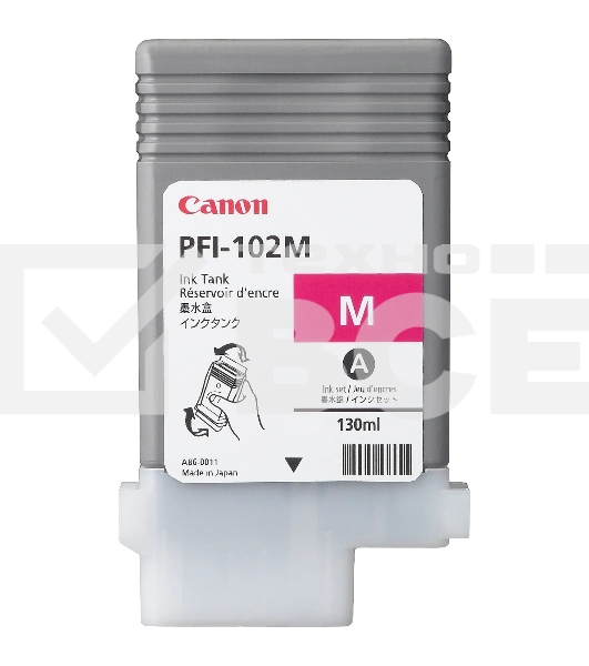 Картридж струйный Canon PFI-102M (0897B001) пурпурный (130 мл.) для Canon imagePROGRAF iPF605, iPF610., iPF650, iPF655, iPF710, iPF755, LP17, iPF510