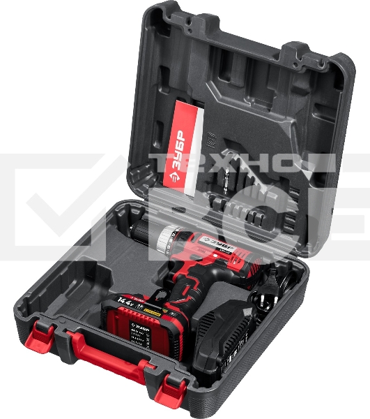 Дрель-шуруповерт аккумуляторная Зубр ДШЛ-145-21, Аккумуляторная, 14,4В, Кейс