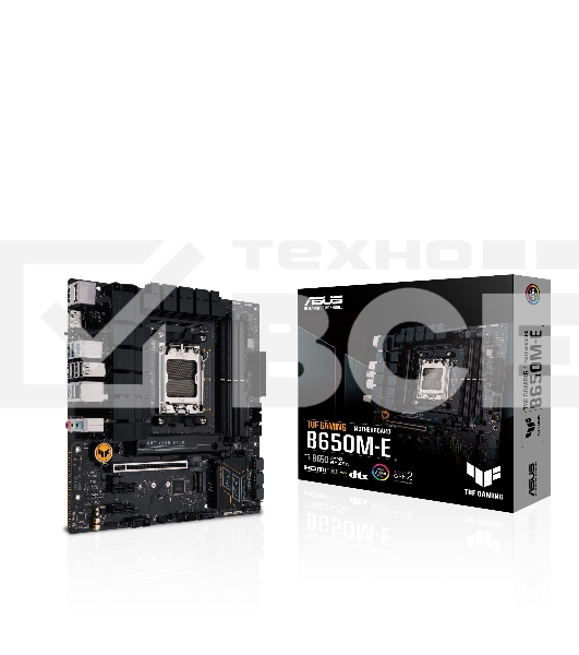 Материнская плата ASUS TUF GAMING B650M-E, AM5, AMD B650, 4xDDR5, 4xSATA, 2xM.2, 1xPCIe 4.0 x16, 2xPCIe x1, 2xDP, 1xHDMI, 1x 2.5Gb LAN, 1xUSB-A 3.2 Gen 2, 2xUSB-A 3.2 Gen 1, 4xUSB 2.0, 1xUSB-C 3.2 Gen 2, 3x3.5 мм, 7.1, mATX