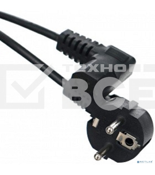 Кабель компьютер - розетка  угловой  220V <3м> (Европейский стандарт)  Telecom <TP021DA-3.0-BK>