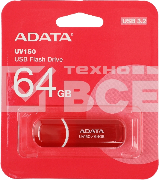Флеш диск 64GB ADATA UV150, USB 3.0, Красный