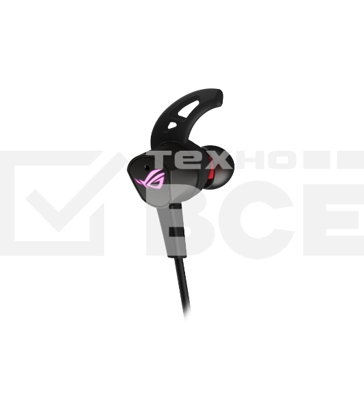Игровые наушники чёрные ASUS ROG Cetra II (вкладыши, USB-C, RGB подсветка, ПУ, чехол, 90YH02S0-B2UA00)