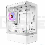 Компьютерный корпус Ginzzu CL485 mATX FAN 3*12LD4 передняя панель Стекло белый, фото8