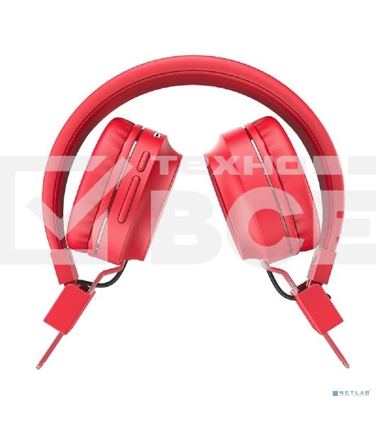 Беспроводные/проводные наушники Hoco W25 красный, полноразмерные, Bluetooth + проводной, до 12 ч.