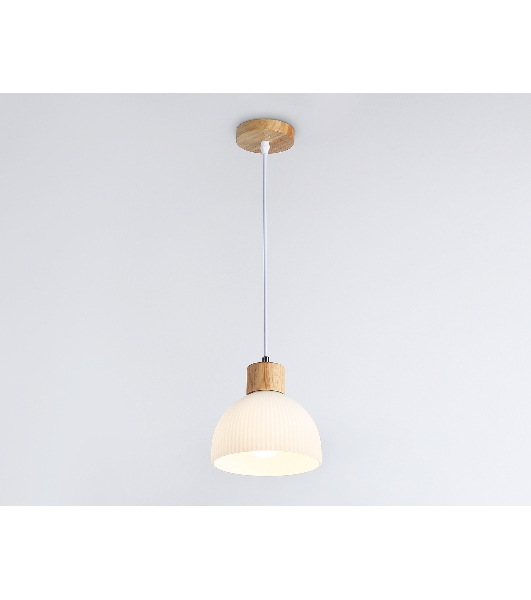 Светильник Ambrella light TR83133 LW/FR светлое дерево/белый матовый E27 max 40W D180*1040