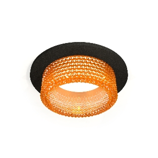 Комплект встраиваемого светильника Ambrella light XC6513044 SBK/CF черный песок/голубой MR16 GU5.3 (C6513, N6154)