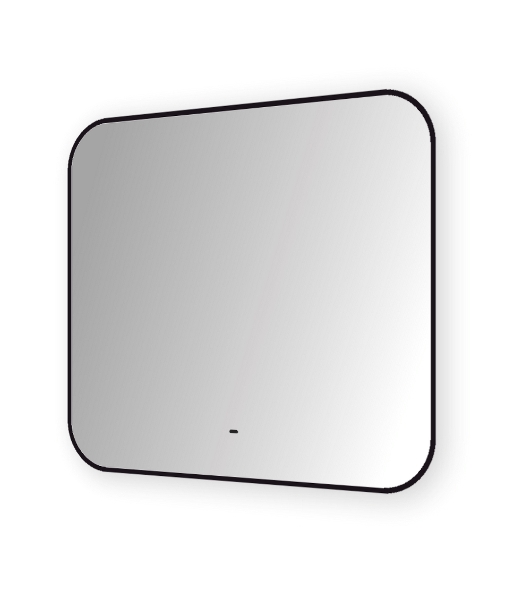Зеркало Bau Black Rand 80х70, с LED фоновой подсветкой, бесконтактным сенсором, черной окантовкой