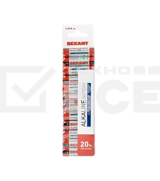 Алкалиновая батарейка AA/LR6 1,5 V Rexant