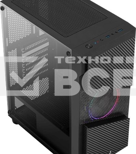 Корпус Aerocool  / Formula Menace Saturn FRGB-G-BK-v1 черный без БП ATX 4x120mm 2xUSB2.0 1xUSB3.0 audio bott PSU
