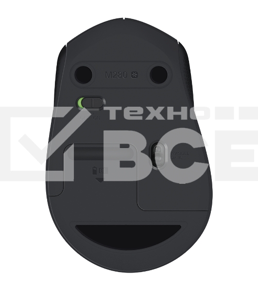 Мышь беспроводная Logitech M280 черный, 1000 dpi, радиоканал, USB, кнопки - 3