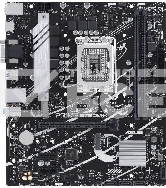 Материнская плата ASUS PRIME B760M-K, LGA 1700, Intel B760, 2xDDR5, 4xSATA, 2xM.2, 1xPCIe 4.0 x16, 2xPCIe x1, 1xHDMI, 1xVGA, 1x 2.5Gb LAN, 2xUSB-A 3.2 Gen 1, 2xUSB-A 2.0, 3x3.5 мм, 7.1, mATX