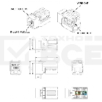Модуль универсальный Hyperline, keystone, 1хRJ45, Toolless, кат. 5е, неэкр., 1 шт, цвет: зелёный, фото 1
