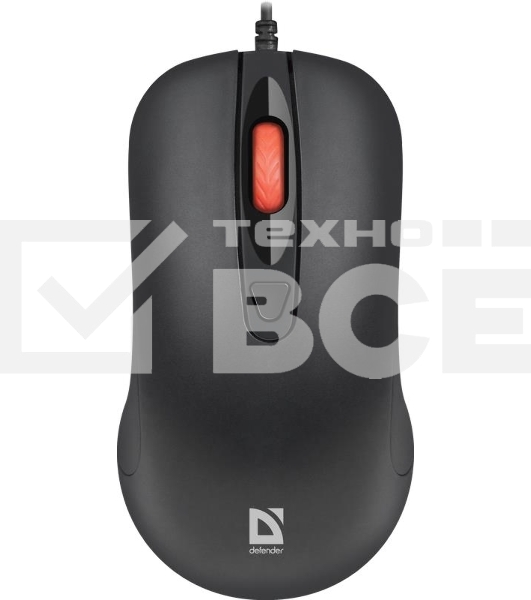 Мышь проводная Defender Omega MB-522 черный, 1600 dpi, USB, кнопки - 4