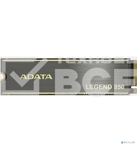 Накопитель SSD ADATA LEGEND 850, 1Tb, PCIe 4.0 x4, M.2 2280, NVMe, R/W 5000/4500, с радиатором