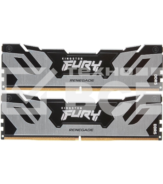 Оперативная память Kingston Fury Renegade, DDR5, 32GB (2x16GB), 7200MHz, CL38, с радиатором, серебристый/чёрный