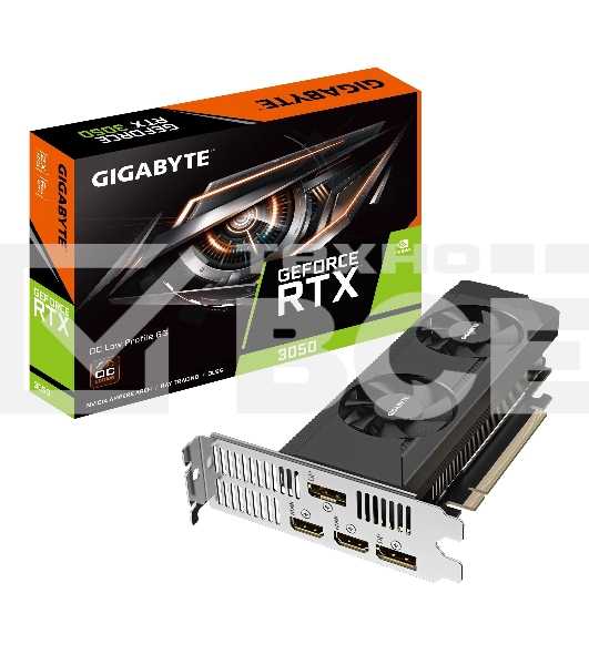 Видеокарта Gigabyte GV-N3050OC-6GL NVIDIA GeForce RTX 3050 6Gb 96bit PCI-E 4.0 GDDR6 1822/14000 HDMIx2 DPx2 HDCP Ret