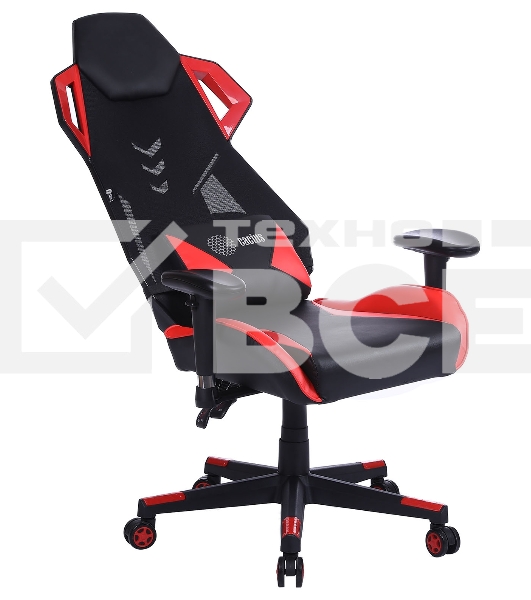 Кресло игровое Cactus CS-CHR-090BLR черный/красный, сиденье черный/красный, эко.кожа/сетка, крестовина пластик, пластик черный