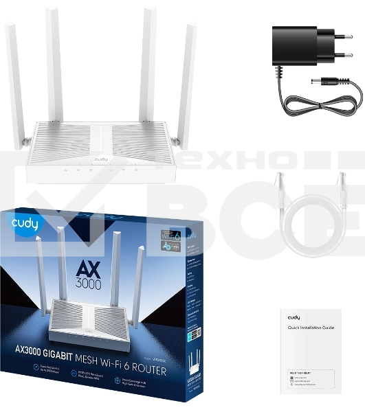 Роутер беспроводной Cudy WR3000E AX3000 10/100/1000BASE-TX белый