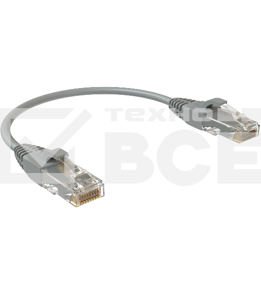 Патч-корд Sysmatrix PC 4545.5EU26.015LSZHGY U/UTP RJ-45 вил.-вилка RJ-45 кат.5E 0.15м серый LSZH