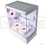 Компьютерный корпус Ginzzu CL485 mATX FAN 3*12LD4 передняя панель Стекло белый, фото9