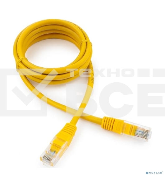 Патч-корд медный UTP Cablexpert PP10-1.5M/Y кат.5e, 1.5м, литой, многожильный, желтый