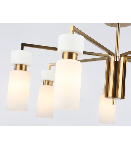 Люстра Ambrella light LH56126/7 BS/FR латунь/белый матовый E14*7 max 40W D705*350