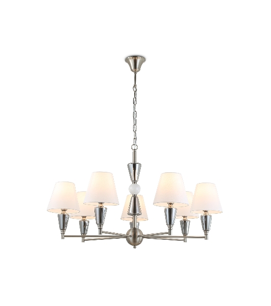 Люстра Ambrella light LH75256/7 SN/FR сатин никель/белый матовый E14*7 max 40W D860*520