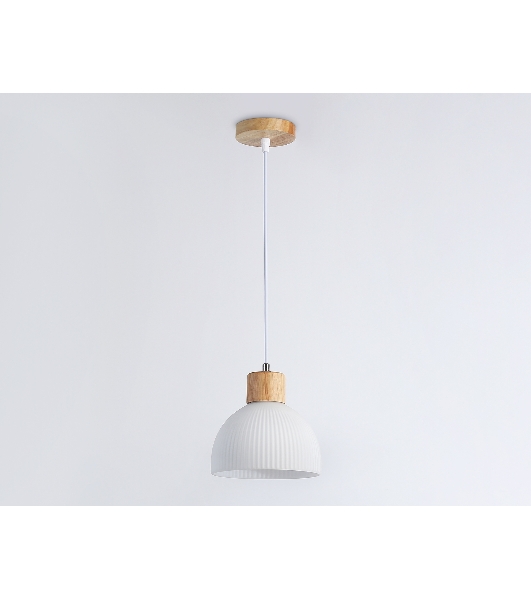 Светильник Ambrella light TR83133 LW/FR светлое дерево/белый матовый E27 max 40W D180*1040