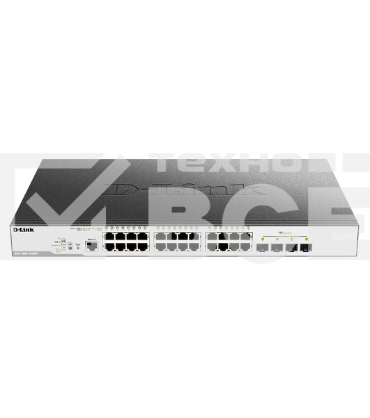 Коммутатор D-Link Switch DGS-3000-28XMP/B1A Управляемый коммутатор 2 уровня с 24 портами 10/100/1000Base-T и 4 портами 10GBase-X SFP+ (24 порта с подд