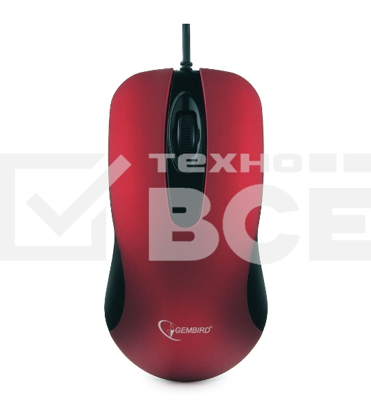 Мышь проводная Gembird MOP-400-R красный, 1000 dpi, USB, кнопки - 3