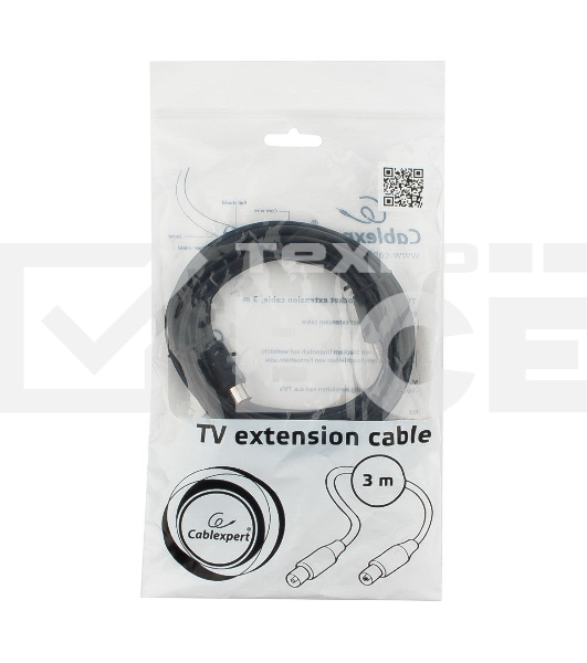 Кабель телевизионный Cablexpert, CCV-515-3M, Coaxial M/F, 3м