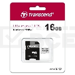 Флеш карта Micro SecureDigital 16Gb TranscendTS16GUSD300S-A{MicroSDHC Class 10 UHS-I, SD adapter}, фото2