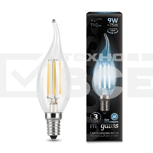 Лампа светодиодная Filament Свеча на ветру E14 9Вт 4100К GAUSS 104801209
