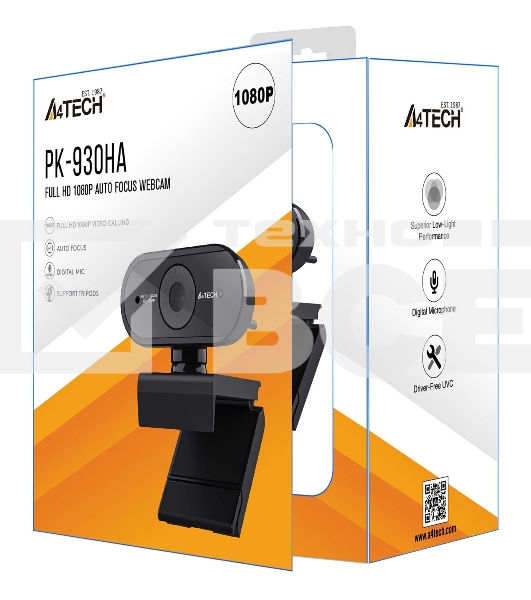 Веб-камера A4Tech PK-930HA черный 2Mpix (1920x1080) USB2.0 с микрофоном
