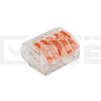 Универсальная клемма Rexant 5-проводная, прозрачная (0,08-2,5/4 мм²) (40 шт./уп.), фото 1