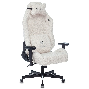 Кресло игровое Knight T1 молочный экомех с подголов. крестовина металл