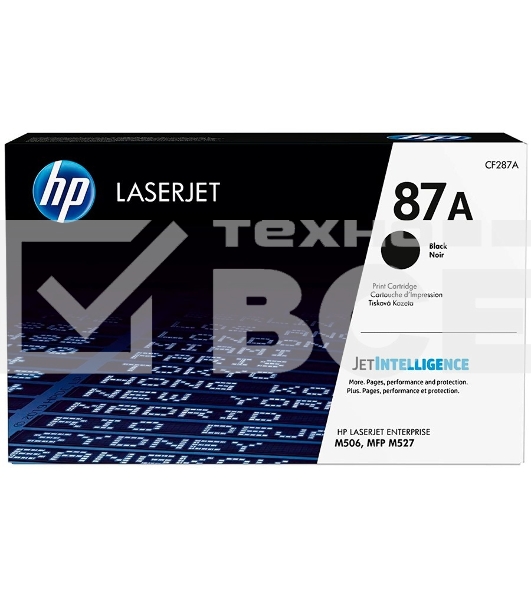 Тонер Картридж HP 87A CF287A черный для HP LJ Ent M506/M527 (9000стр.)