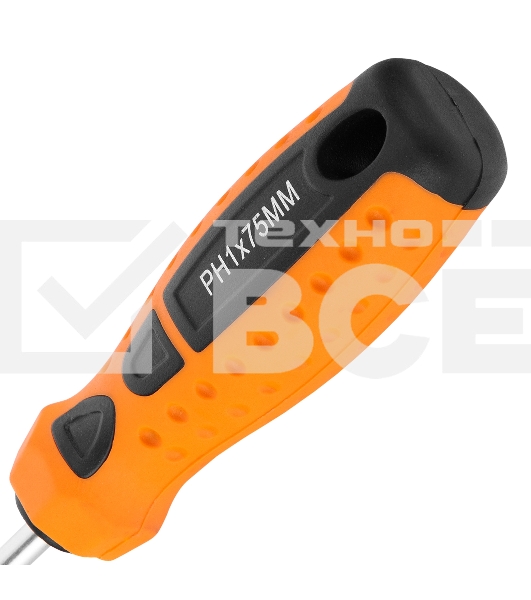 Отвертка SPARTA 11777point ph1х75мм crv 2-х компонентная рукоятка
