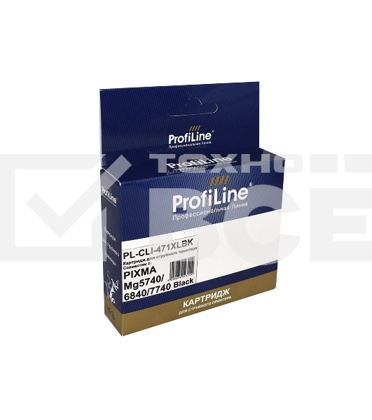 Струйный картридж PL-CLI-471 XLBK для принтеров CANON PIXMA MG5740/MG6840/MG7740/TS5040/TS6040/TS8040/TS9040 с чернилами Black ProfiLine