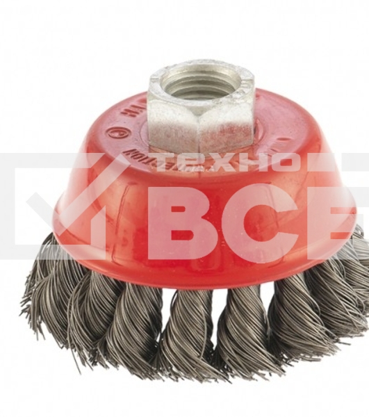 Щетка Matrix для УШМ, 65 мм, М14, Чашка, крученая проволока 0,35 мм